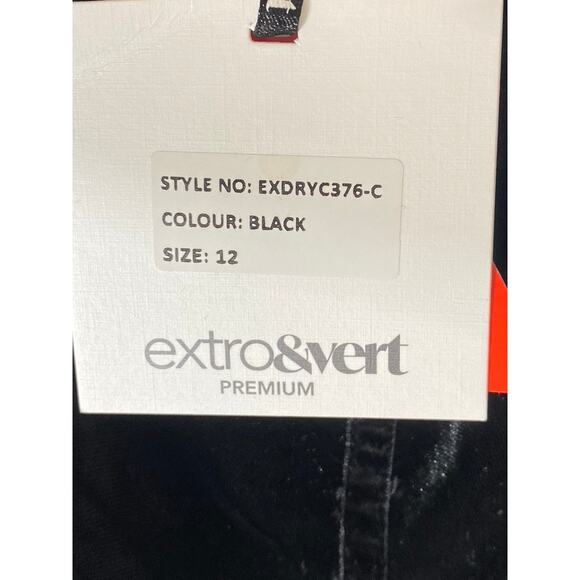 EXTRO & VERT Women's Black-White Velvet Corset Contrast Pleated Mini Dress SZ 8 - Picture 11 of 12